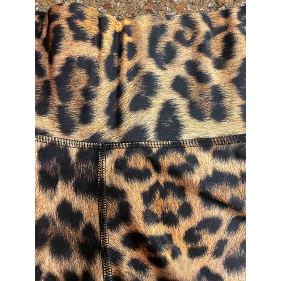 Terez Women's Beige Leopard Goals Activewear Hi-Shine Leggings Pants Size Small - Picture 4 of 14